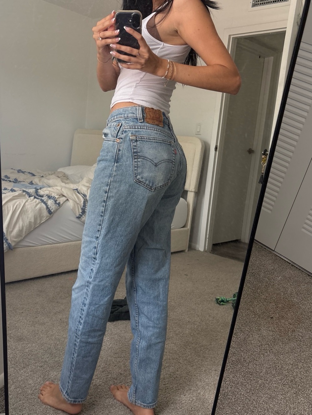 Aligrace Light Blue Boyfriend Jeans for Women - Picture 3 of 4
